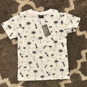 Little Bipsy White Palm and Surfboard Tee